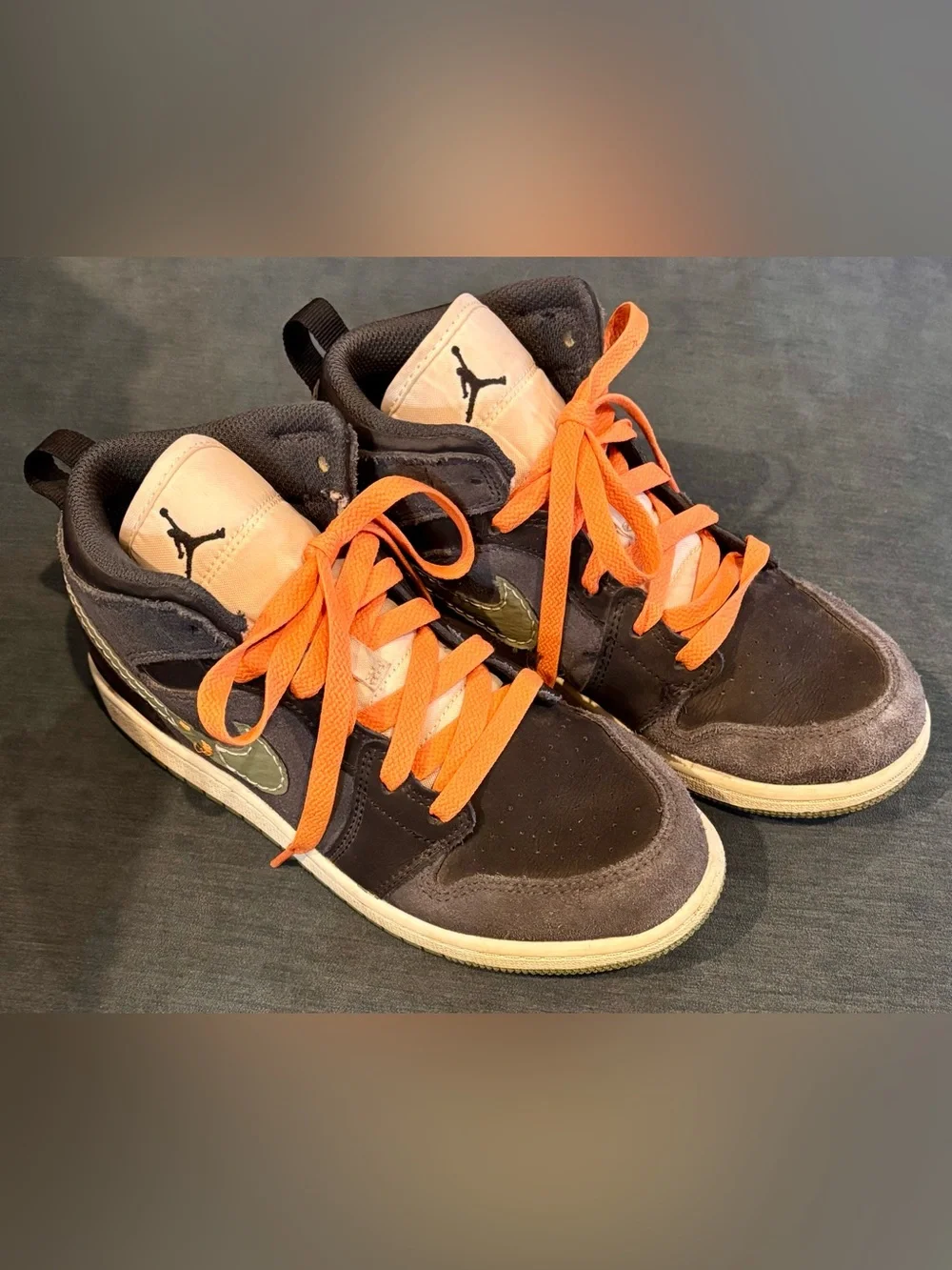 Nike Air Jordan High-Top Sneakers in Black and Orange